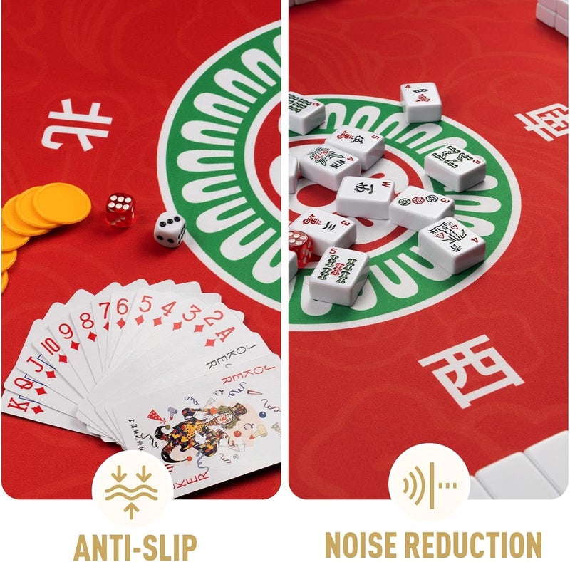 SiDreea Mahjong Mat, 32.4×32.4 Inch Noise Reduction Anti-Slip Mahjong Mat for Table, Mahjong Table Mat for Poker, Card, Board Games Table Mat, Tile Games, Dominoes - Image 2